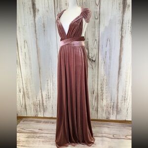 One Size - mauve velvet convertible/infinity dress
